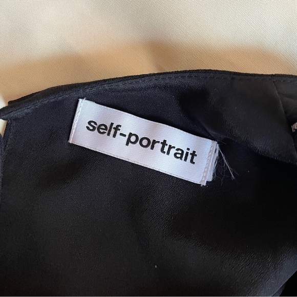 NEW! Self- Portrait- Black Twist Front Jumpsuit Cropped Crepe Jumpsuit Size S - Picture 13 of 13